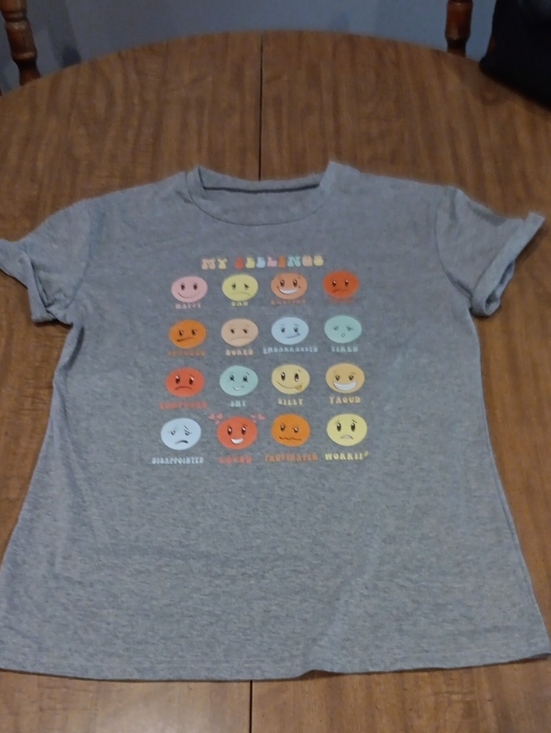 The Unbranded Brand Tops - Ladies Gray Graphic Emotions T-Shirt